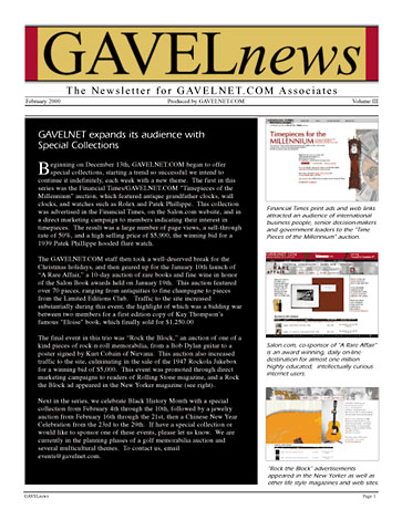Gavelnet Newsletter - front page